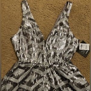Charlotte Russe | Silver Sequin Cocktail Party Dress | NWT